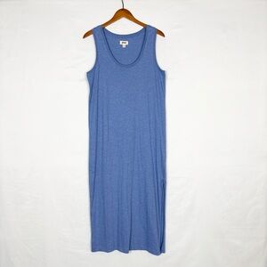 Pact Organic Softspun Tank Midi Dress Blue Size M